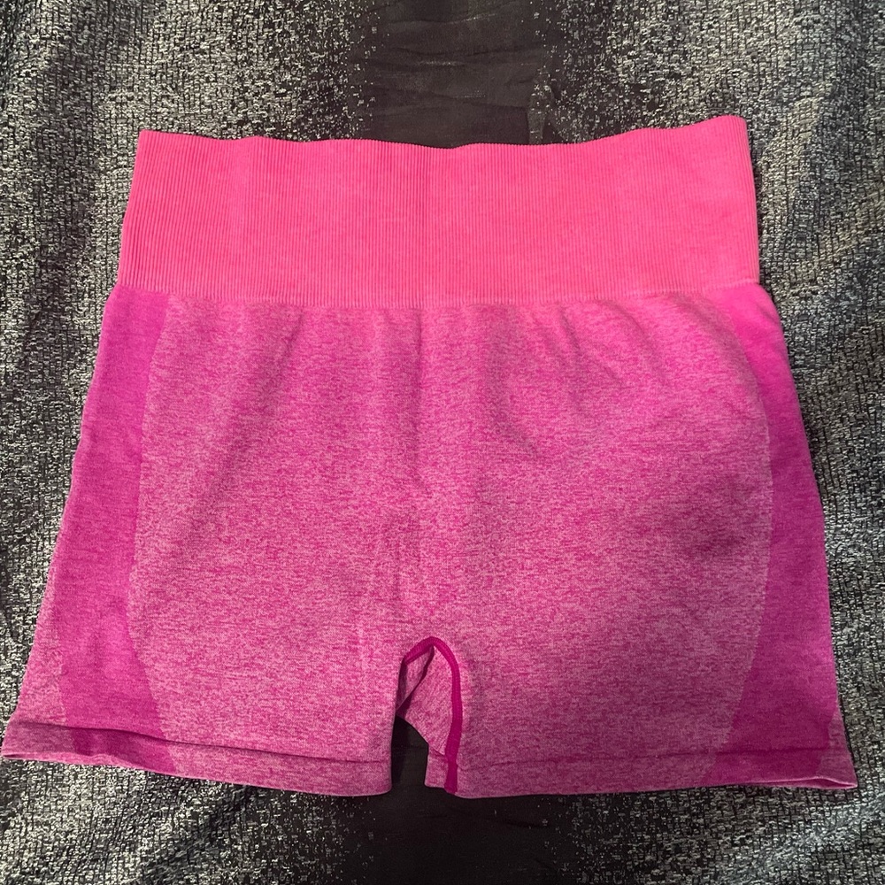 Pink seamless workout shorts